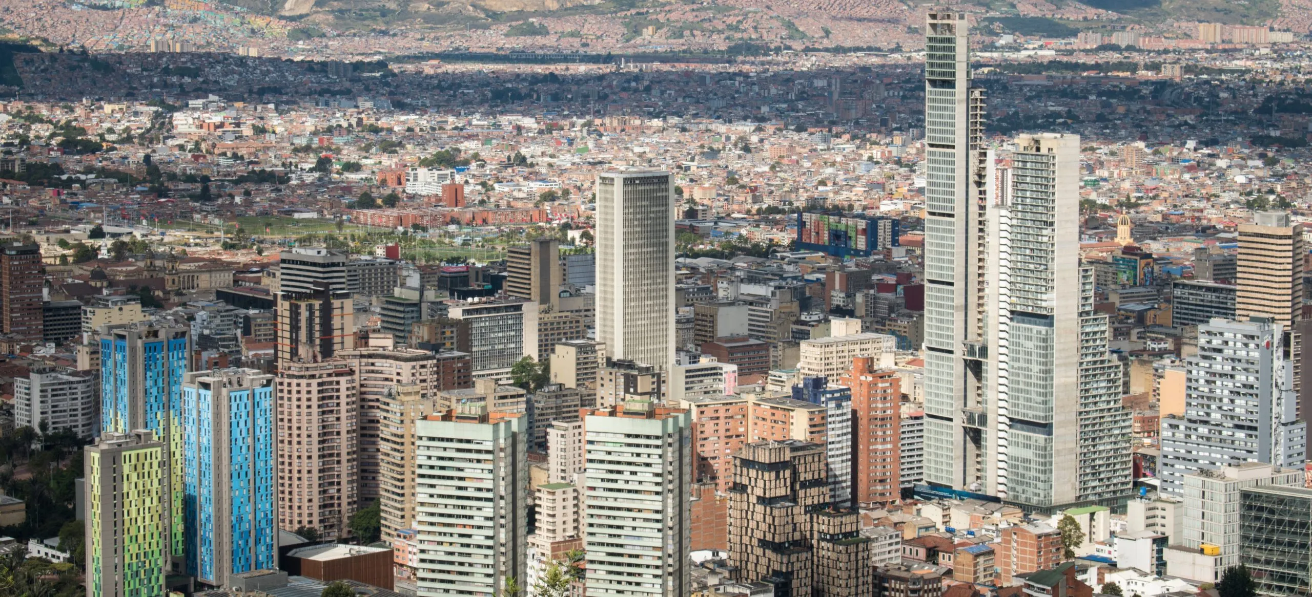 Aerial view of Bogotá