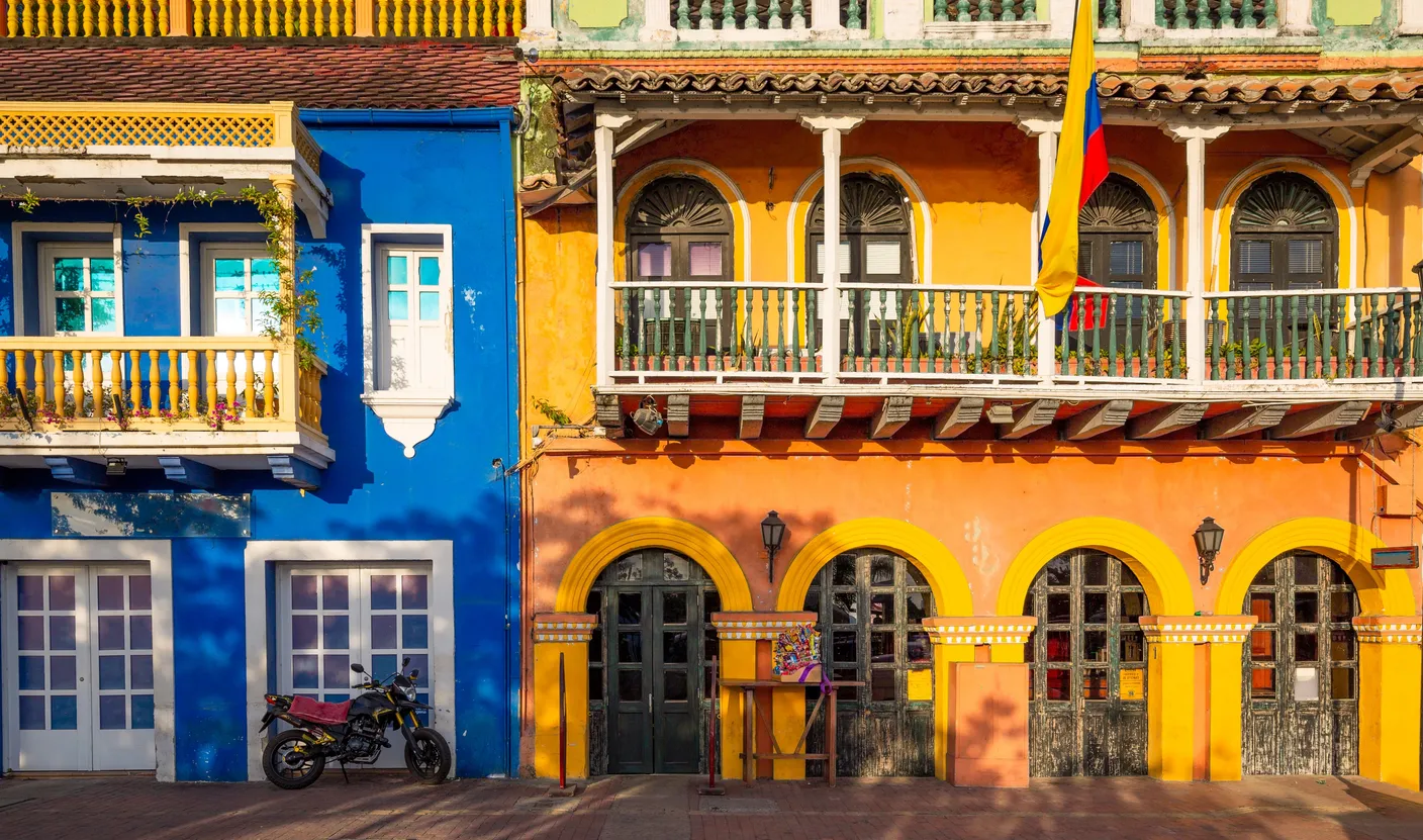 Colorful colonial buildings in Cartagena